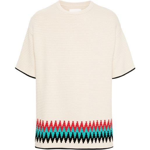 Jil Sander t-shirt con motivo a zigzag - toni neutri