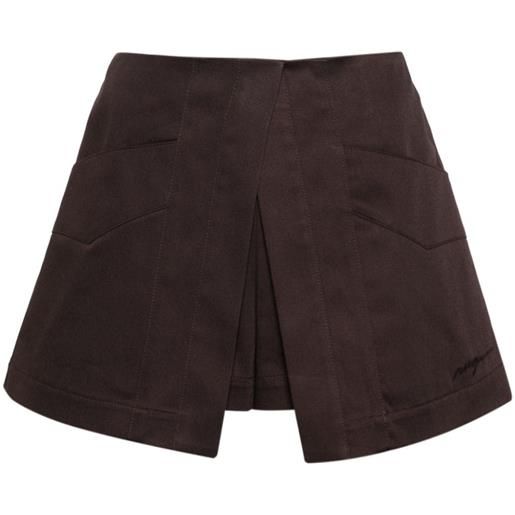 MSGM shorts con design a strati - marrone