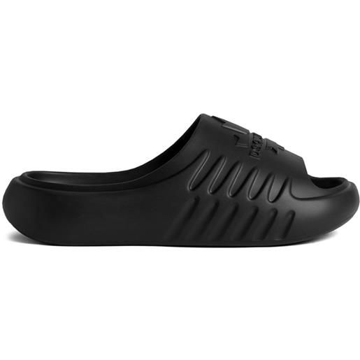 Dsquared2 sandali slides con logo goffrato - nero
