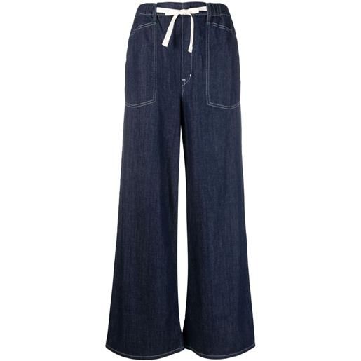 Kenzo pantaloni a gamba ampia con applicazione - blu
