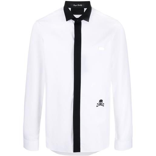Philipp Plein camicia con colletto a contrasto - bianco