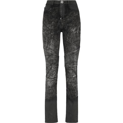 Philipp Plein jeans a vita alta - nero