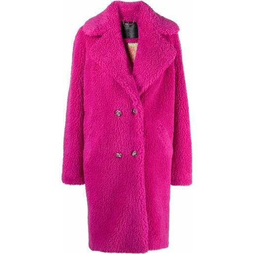 Philipp Plein cappotto lungo doppiopetto - rosa