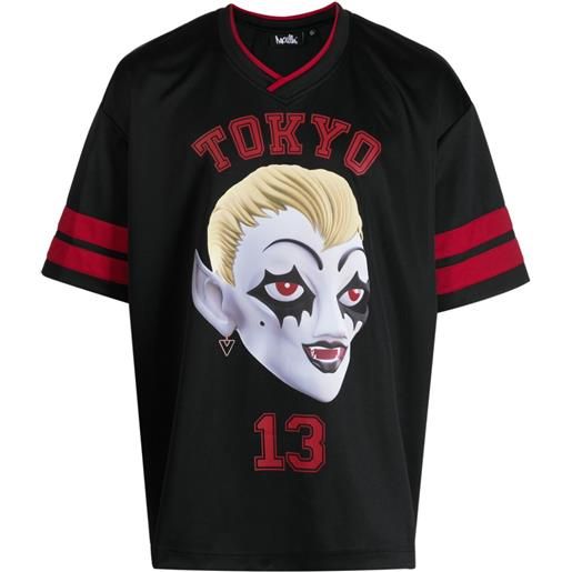 Haculla t-shirt tokyo football con stampa grafica - nero