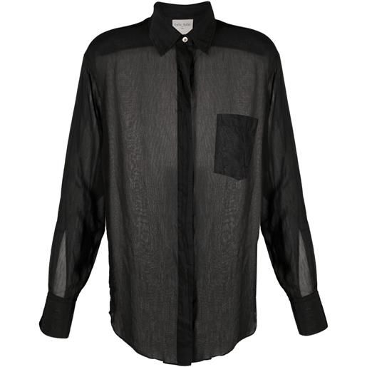 Forte Forte camicia semi trasparente - nero