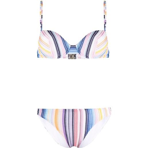 Missoni set bikini a triangolo con motivo a zigzag - rosa