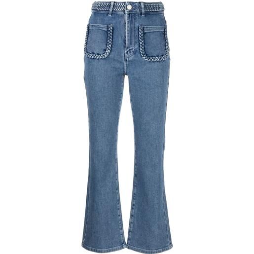 Maje jeans svasati crop - blu