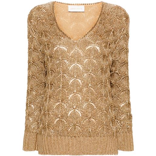 Alberta Ferretti maglione effetto metallizzato - oro