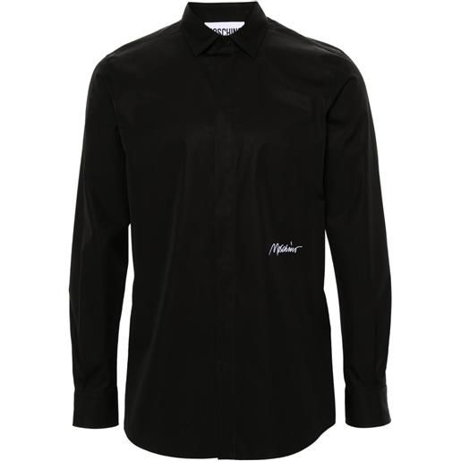 Moschino camicia con ricamo - nero