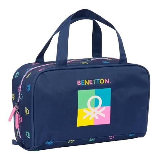 Safta benetton cool beauty bag rettangolare con manico, borsa da toilette per bambini, adattabile al carrello, ideale per bambini dai 5 ai 14 anni, confortevole e versatile, qualità e resistenza, 