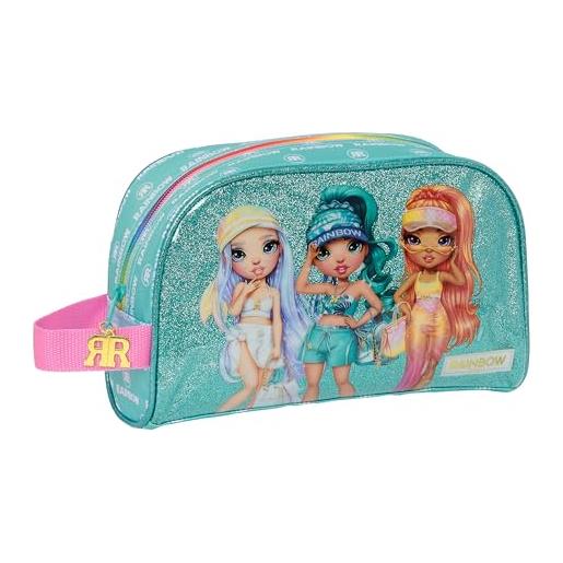 Safta rainbow high paradise - beauty case grande per bambini, adatto a carrozzina, ideale per bambini dai 5 ai 14 anni, comodo e versatile, qualità e resistenza, 26 x 16 x 9 cm, colore turchese, 