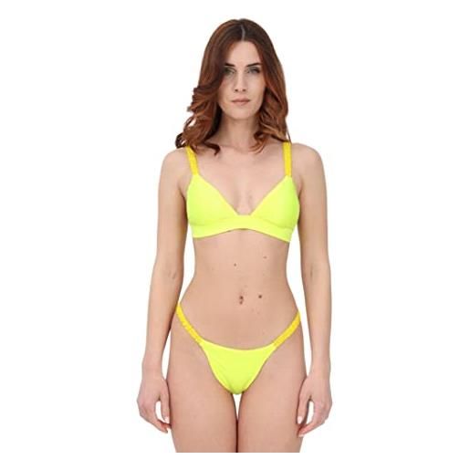Me-Fui me fui beachwear donna giallo bikini con dettaglio di elastici con perline m