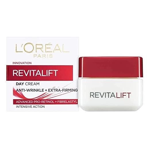 L'Oréal Paris Revitalift crema da giorno idratante L'Oréal Paris Revitalift, riduce la comparsa delle rughe, rassoda, idrata e idrata la pelle, pro-retinolo ed elasti-peptidi, 50 ml (la confezione può variare)