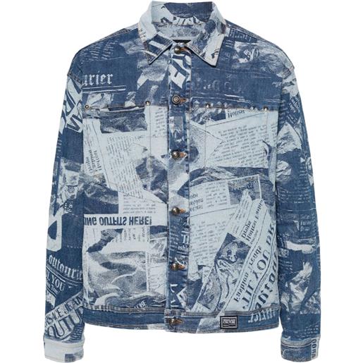 Versace Jeans Couture giacca denim con stampa - blu