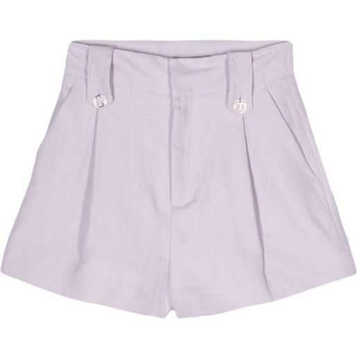 TWINSET shorts con placca logo - viola