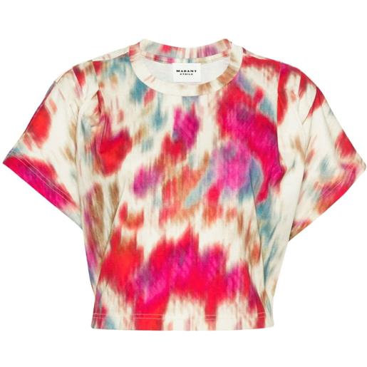 MARANT ÉTOILE t-shirt crop con stampa - rosa