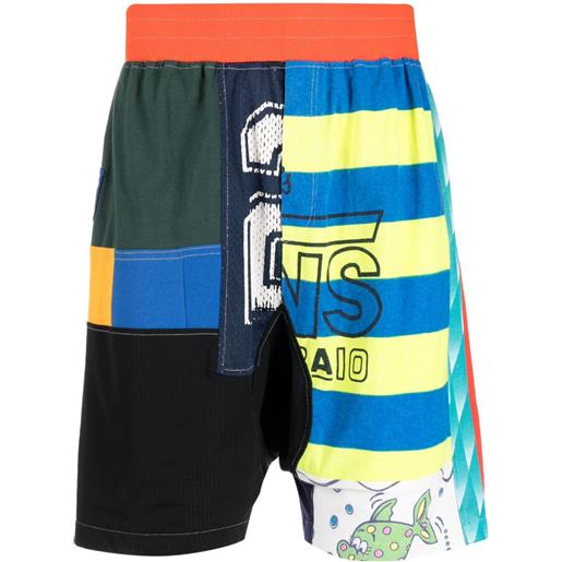 Amen shorts sportivi con design patchwork - multicolore