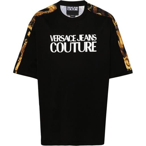 Versace Jeans Couture t-shirt con stampa watercolour couture - nero