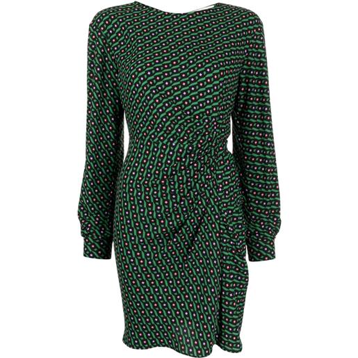 DVF Diane von Furstenberg abito corto con stampa coraline - verde