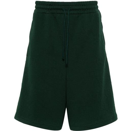 Gucci shorts sportivi con motivo gg jacquard - verde