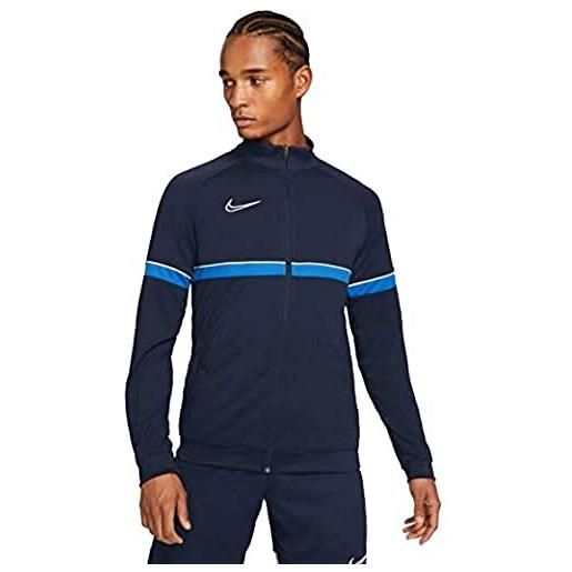 Nike dri-fit academy 21, giacca sportiva uomo, ossidiana/bianco/royal blu/bianco, l