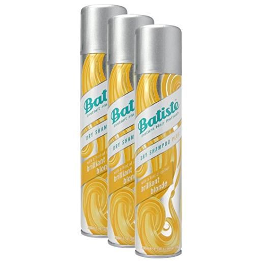 Batiste shampoo a secco Batiste dry shampoo, biondo brillante con un tocco di colore per capelli biondi, capelli freschi per tutti i tipi di capelli, 3 confezioni da 200 ml