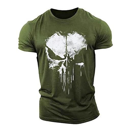 CLEEF t-shirt da uomo per pun. Ish-er 3d print pullover girocollo camicia traspirante felpa sportiva maglia casual - regali per adolescenti-green||xl