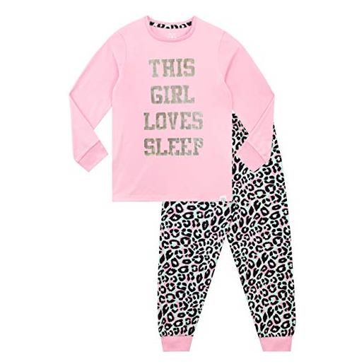 Harry Bear pigiama corto per ragazze lo slogan del sonno rosa 8-9 anni