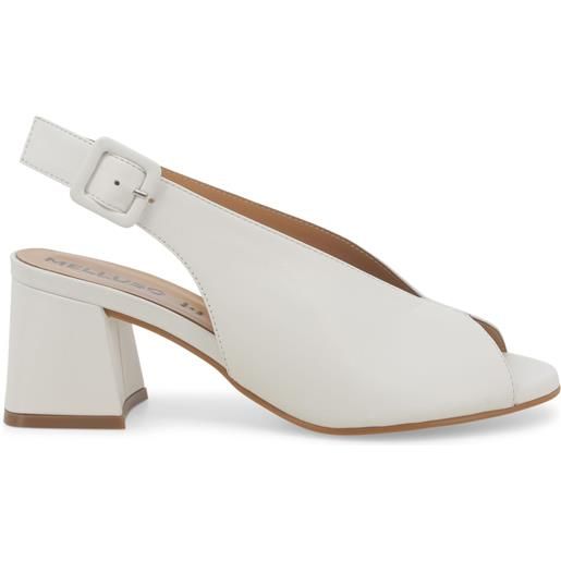 Melluso sandalo donna comodo in pelle bianco n622w