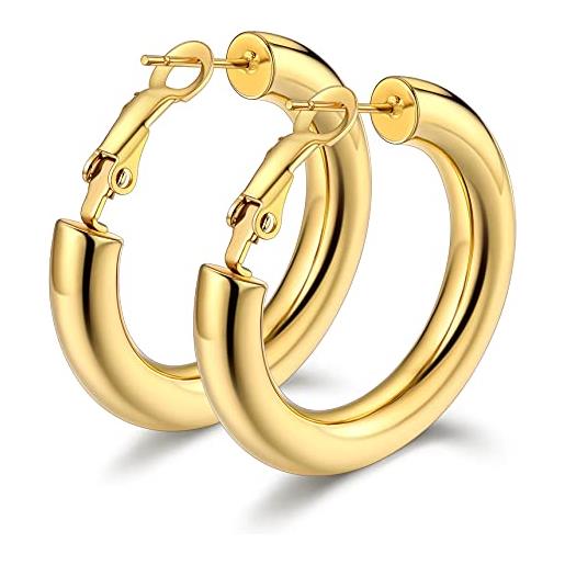 Bestyle orecchini cerchio grandi, orecchini donna cerchio intrecciato oro 40mm, orecchini cerchio donna confezione regalo - Bestyle