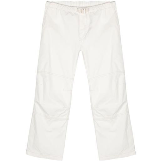 MM6 Maison Margiela pantaloni crop con ricamo - bianco