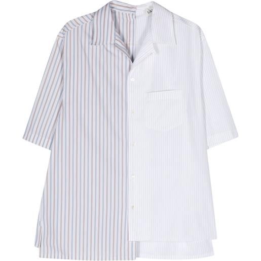 Lanvin camicia asimmetrica a righe - bianco