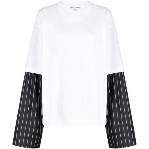 JW Anderson t-shirt con maniche a contrasto - bianco