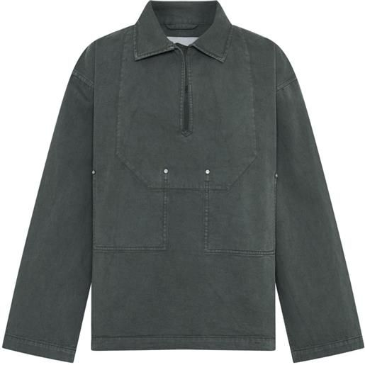 Dion Lee giacca-camicia riveted - grigio