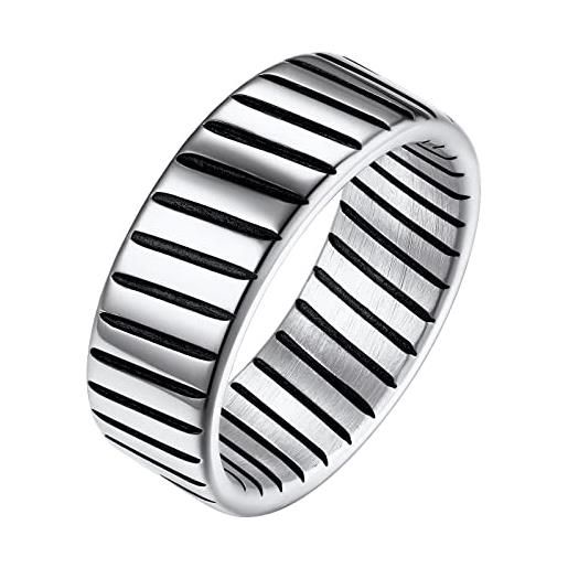 FindChic anello da uomo e da donna, in acciaio inossidabile, anello donna acciaio ideale come regalo di compleanno, natale, san valentino, 20.75