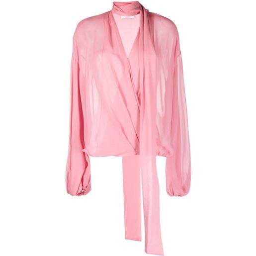 Blumarine blusa con dettaglio foulard - rosa