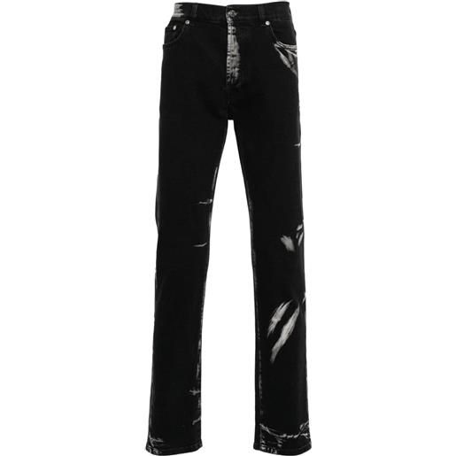 Iceberg jeans silm con effetto candeggiato - nero