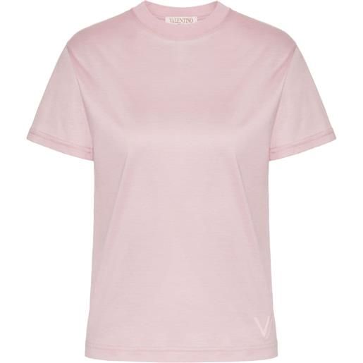 Valentino Garavani t-shirt con logo ricamato - rosa