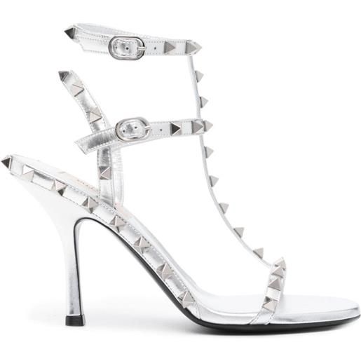 Valentino Garavani sandali rockstud 100mm - argento