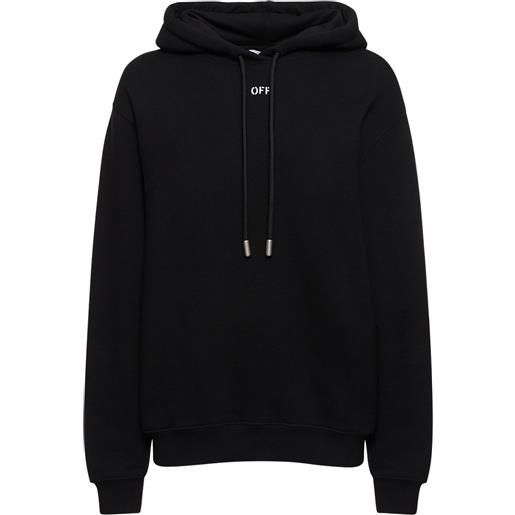 OFF-WHITE diag embroidered regular cotton hoodie