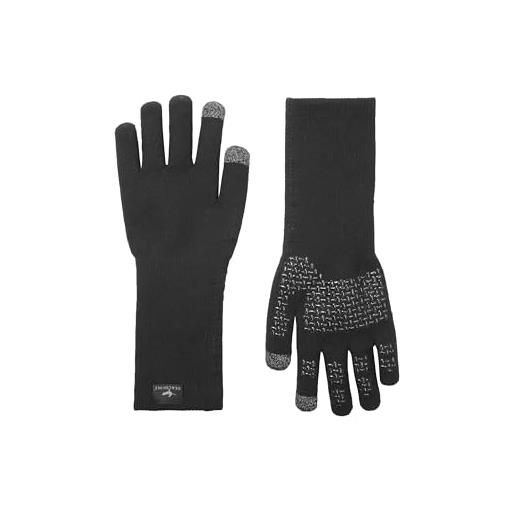 Sealskinz waterproof all weather ultra grip knitted gauntlet guantes, unisex, negro, xl