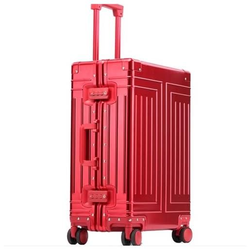 ALLC valigia valigia trolley in lega di alluminio e magnesio valigia universale in metallo valigia portatile tutta in alluminio valigia per viaggi d'affari (color: c, size: 26in)