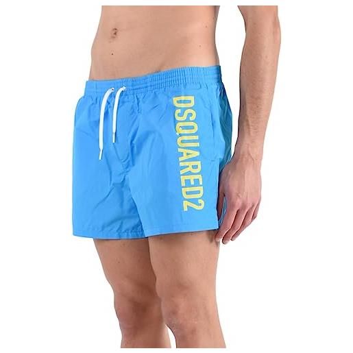 DSQUARED2 beachwear uomo azzurro shorts mare con stampa logo lettering 48