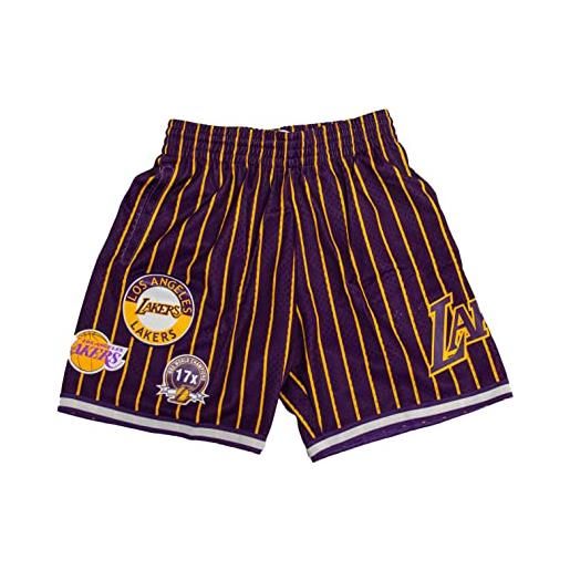 Mitchell & Ness nba hometown - pantaloncini in rete, los angeles lakers, s