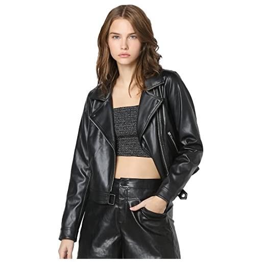 Only onlbest-faux leather biker otw noos giacca, nero, l donna