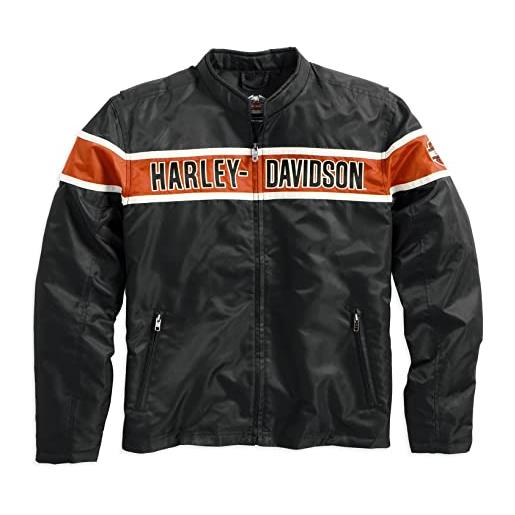 HARLEY-DAVIDSON giacca da uomo generations casual, per il tempo libero, da uomo, colore nero, arancione, 5xl