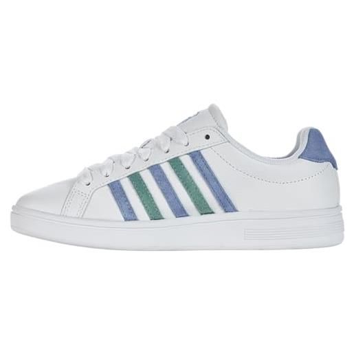 K-Swiss court tiebreak, scarpe da ginnastica donna, bianco ashleigh blue beryl green, 42 eu