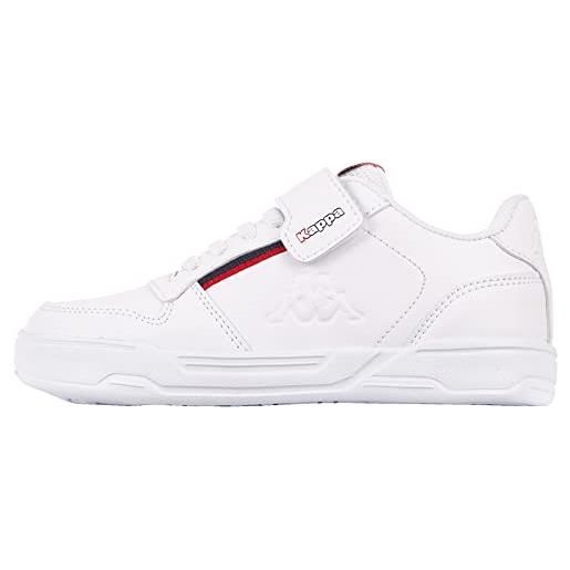 Kappa marabu ii kids scarpe da ginnastica unisex - bambini e ragazzi, bianco (white/red), 30 eu