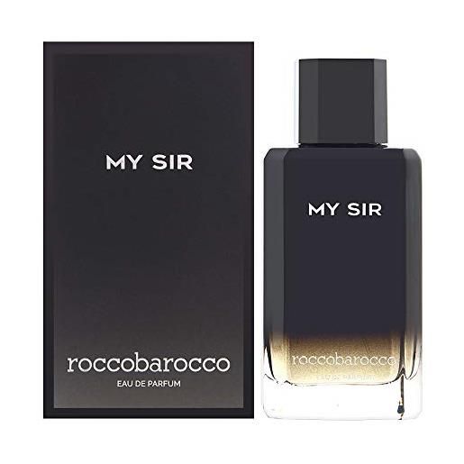 Rocco Barocco roccobarocco - my sir. Eau de toilette uomo - profumo uomo dal carattere forte, deciso, fresco e vivace, fragranza speziata e legnosa, flacone da 100 ml