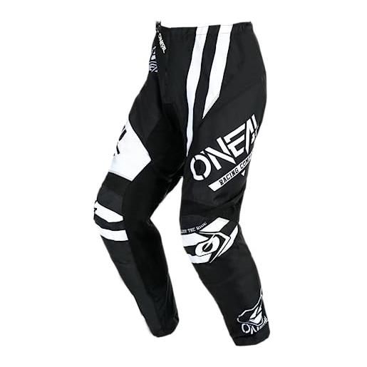 O'NEAL | pantaloni enduro mx motocross | massima libertà di movimento, design leggero, traspirante e resistente | element warhawk v. 24 pants | adulto | nero bianco | taglia 40